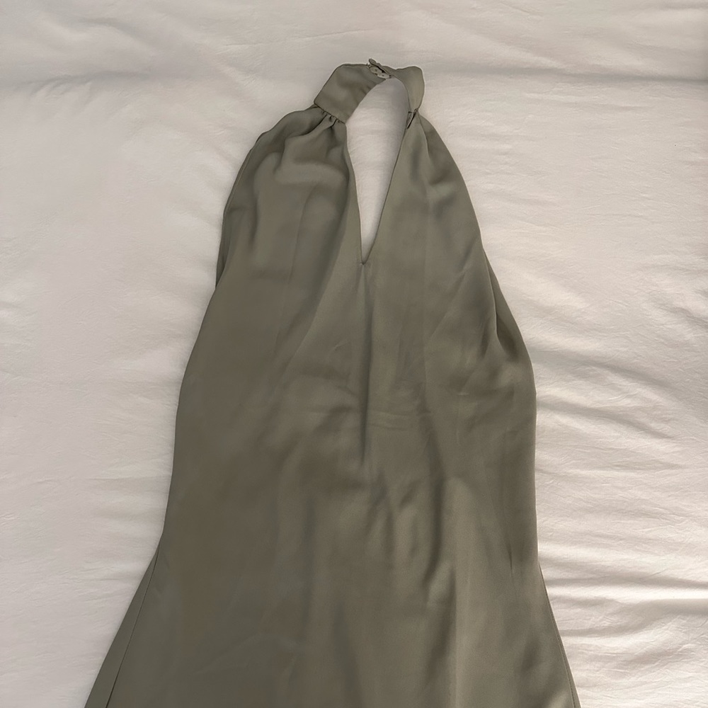 Show me your Mumu moss green jasmine halter midi